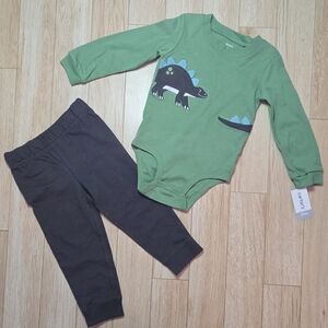 Carter's Green and Gray Dinosaur Matching Set